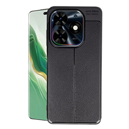 Tecno Spark Go 2024 Kılıf Auto Focus Deri Görünümlü Silikon Kapak