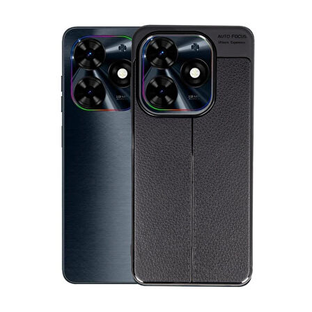 Tecno Spark Go 2024 Kılıf Auto Focus Deri Görünümlü Silikon Kapak