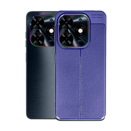 Tecno Spark 20 / 20C Kılıf Auto Focus Deri Görünümlü Silikon Kapak