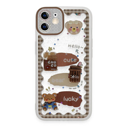 Apple iPhone 12 Uyumlu Kılıf Sweet Desenli Silikon Kapak