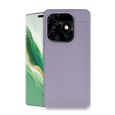 Tecno Spark 20 / 20C Kılıf Auto Focus Deri Görünümlü Silikon Kapak