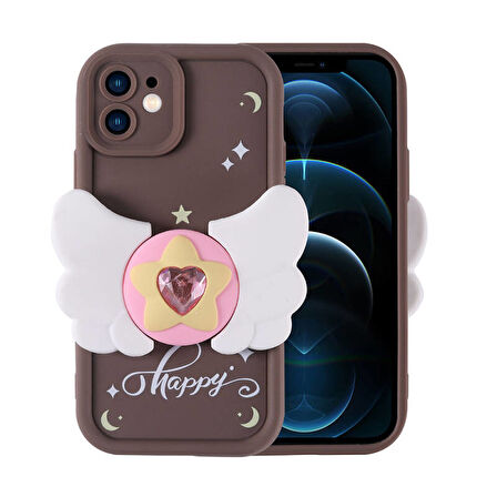 Apple iPhone 12 Kılıf Kamera Korumalı Figür Tasarımlı Kapya Silikon Kapak