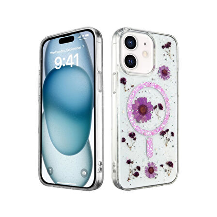 Apple iPhone 11 Uyumlu Kılıf Daisy Simli Magsafe Silikon Kapak