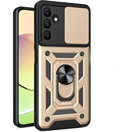 Samsung Galaxy M15 Kılıf Pars Lens Yüzüklü Silikon Magnetik Standlı Kamera Korumalı Kapak
