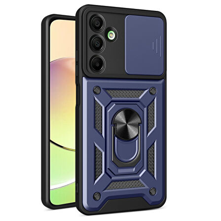 Samsung Galaxy A16 5G Kılıf Pars Lens Yüzüklü Silikon Magnetik Standlı Kamera Korumalı Kapak
