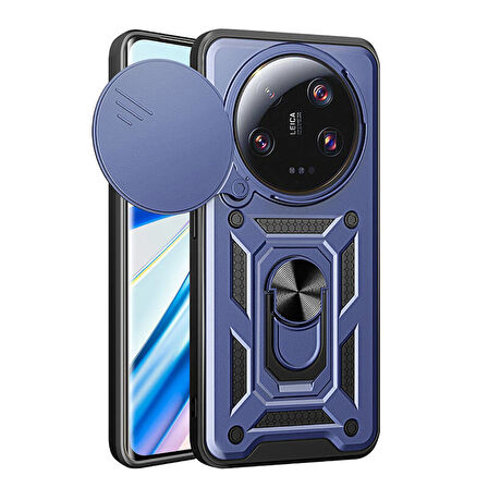 Xiaomi Mi 13 Ultra Kılıf Magnetik Standlı Kamera Korumalı Sürgülü Vega Kapak