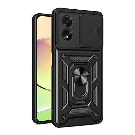 Oppo A38 Kılıf Magnetik Standlı Kamera Korumalı Sürgülü Vega Kapak