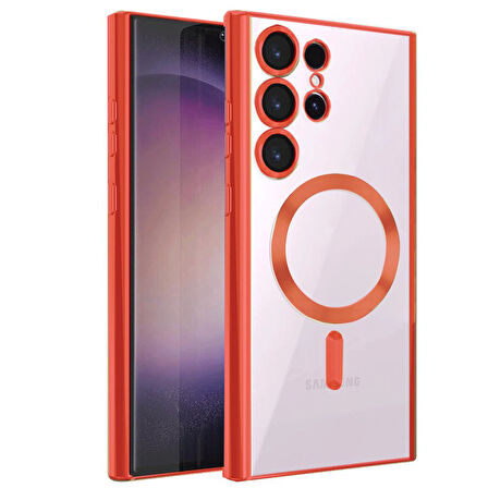 Samsung Galaxy S24 Ultra Kılıf Kross Magneticsafe Kapak + Ekran koruma + Kablo Koruma 
