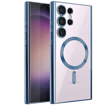 Samsung Galaxy S24 Ultra Kılıf Kross Magneticsafe Kapak + Ekran koruma + Kablo Koruma 