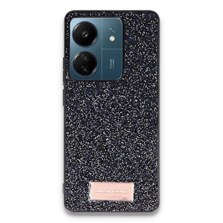 Xiaomi Redmi 13C Kılıf Bright Zarif Boncuk İşlemeli Tasarım Simli Kapak