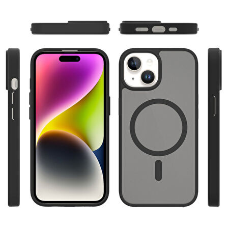 Apple İphone 14 Kılıf Jota Magsafe Kenarları Renkli Tasarım Kapak