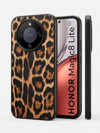 Honor Magic 8 Lite Kılıf Leopar Desenli Lüks Tasarım Esnek ve Dayanıklı Arka Kapak