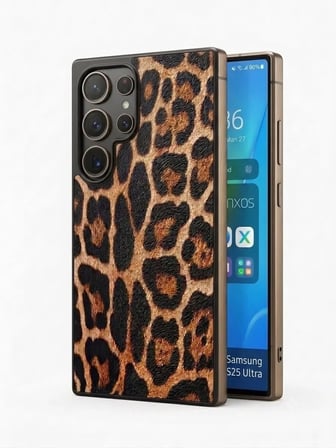 Samsung Galaxy S25 Ultra Kılıf Leopar Desenli Lüks Tasarım Esnek ve Dayanıklı Arka Kapak