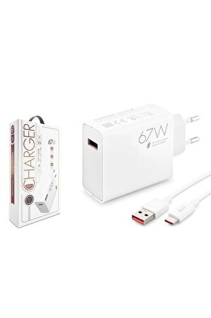 Xiaomi Mi 8 Lite Şarj Aleti Uyumlu SG51 67 Watt Hızlı Turbo Ev Tipi Şarj Aleti