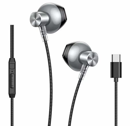 Realme 11 Pro Uyumlu Type-C Girişli Mikrofonlu Metal Kulaklık