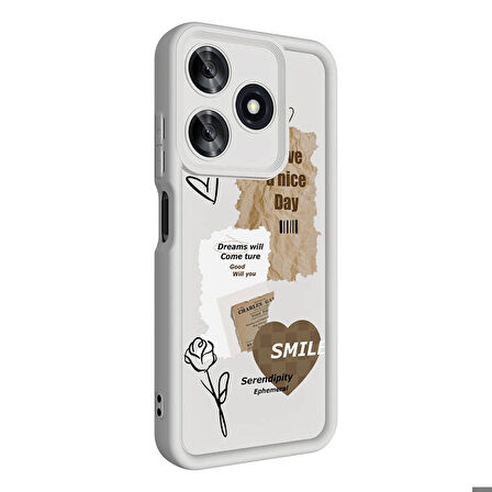 Tekno Tecno Spark 10C Kılıf Kamera Korumalı Baskılı Arka Yüzey Klas Silikon Kapak 