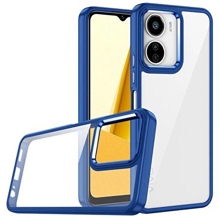 Vivo Y16 Kılıf Buton Ve Kamera Korumalı Flora Silikon Kapak