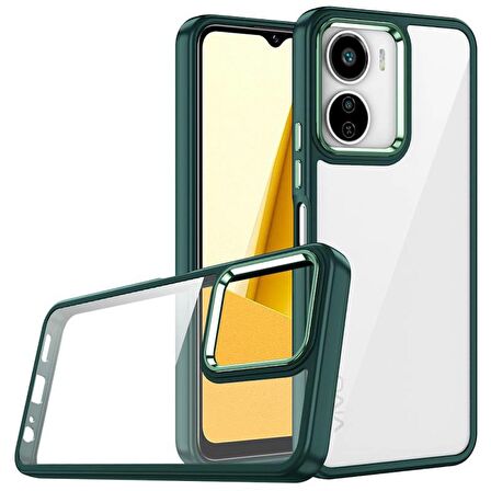 Vivo Y16 Kılıf Buton Ve Kamera Korumalı Flora Silikon Kapak