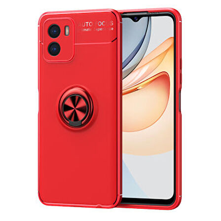 Vivo Y15S Kılıf Ravel Yüzüklü Standlı Silikon Kapak