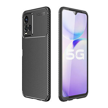 Vivo Y21S Kılıf Negro Karbon Görünümlü Silikon Kapak