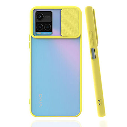 Vivo Y21S Kılıf Lensi Kamera Korumalı Sürgülü Silikon Kapak