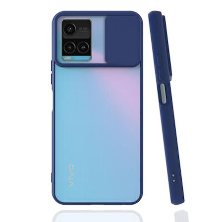 Vivo Y21S Kılıf Lensi Kamera Korumalı Sürgülü Silikon Kapak