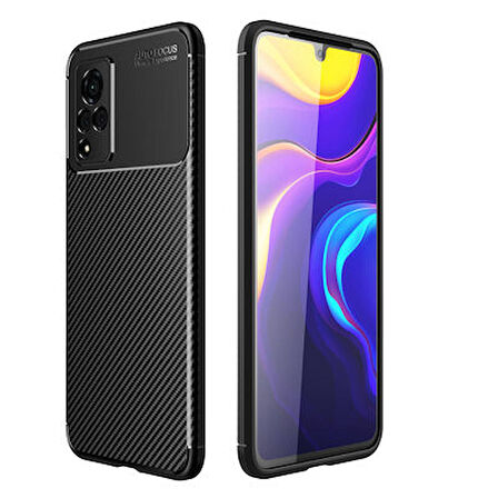 Vivo V21 Kılıf Negro Karbon Görünümlü Silikon Kapak
