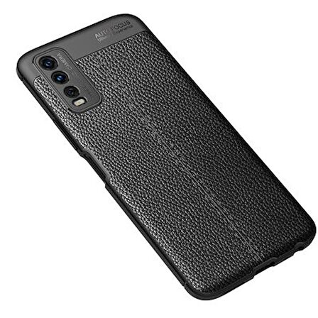 Vivo Y11S Kılıf Niss Deri Görünümlü Silikon Kapak