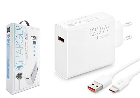 Vivo Y36 Şarj Aleti Uyumlu SG38 120W Type-C Kablolu Turbo Ev Tipi Şarj Aleti