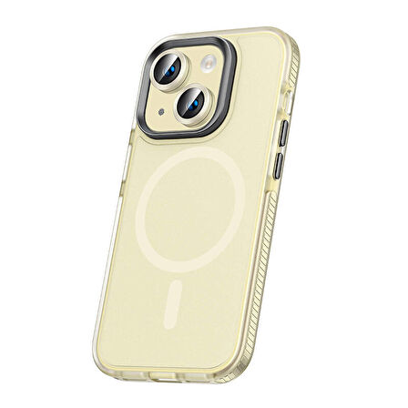 Apple iPhone 15 Kılıf Airbagli Magsafe Wireless Şarj Özellikli Lens Koruyuculu Klaptika Kapak