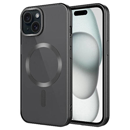 Apple İphone 15 Plus Kılıf Mat Tasarımlı Magsafe Wireless Şarj Özellikli Mat Setro Kapak