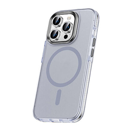 Apple iPhone 15 Pro Max Kılıf Airbagli Magsafe Wireless Şarj Özellikli Lens Koruyuculu Klaptika Kapak