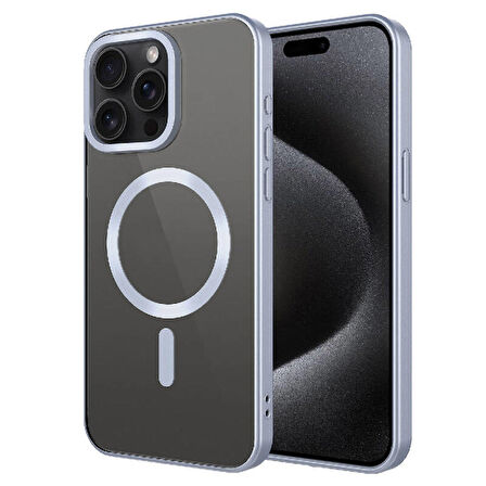 Apple iPhone 15 Pro Max Kılıf Mat Tasarımlı Magsafe Wireless Şarj Özellikli Mat Setro Kapak
