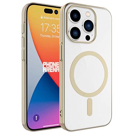 Apple iPhone 15 Pro Max Kılıf Wireless Şarj Özellikli Pixel Magsafe Kapak
