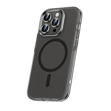 Apple iPhone 15 Pro Kılıf Airbagli Magsafe Wireless Şarj Özellikli Lens Koruyuculu Klaptika Kapak
