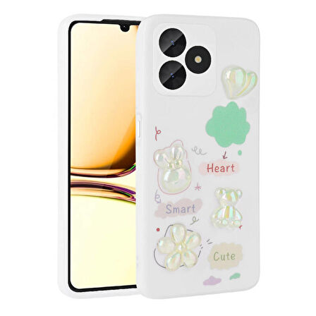 Realme C53 Kılıf Kabartma Figürlü Parlak Toys Silikon Kapak