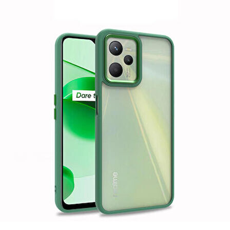 Realme C35 Kılıf Buton Ve Kamera Korumalı Flora Silikon Kapak