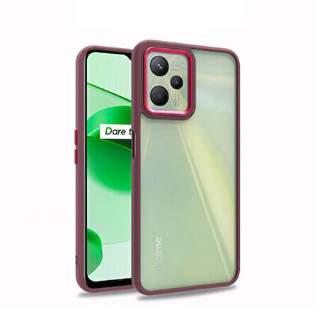 Realme C35 Kılıf Buton Ve Kamera Korumalı Flora Silikon Kapak