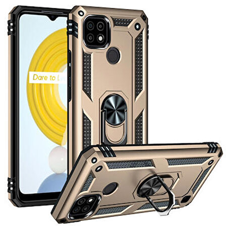 Realme C21 Kılıf Vega Zırh Tank Tam Koruma Silikon Kapak