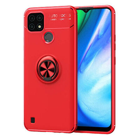 Realme C25 Kılıf Ravel Yüzüklü Standlı Silikon Kapak