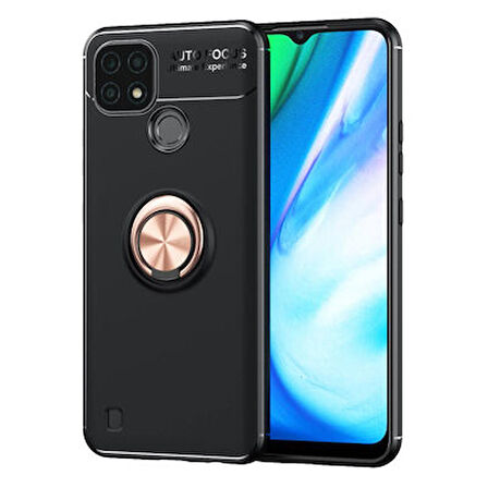 Realme C25 Kılıf Ravel Yüzüklü Standlı Silikon Kapak