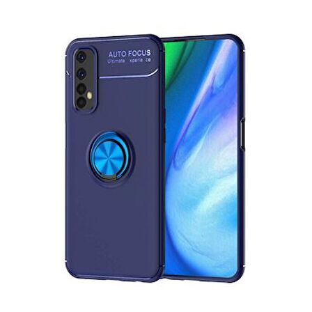 Realme 7 Kılıf Ravel Yüzüklü Standlı Silikon Kapak