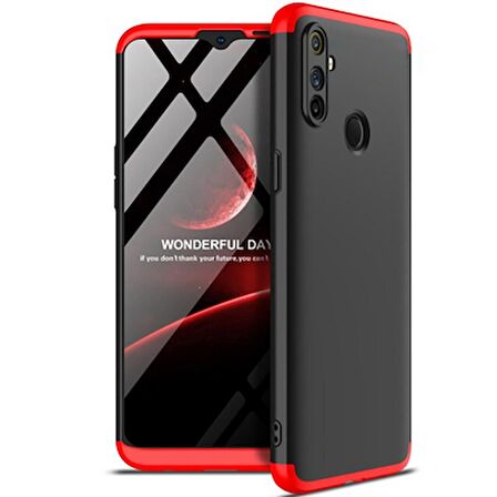 Realme 5i Kılıf 360 Tam Koruma Ön Ve Arka Sert Mika Kapak Ays