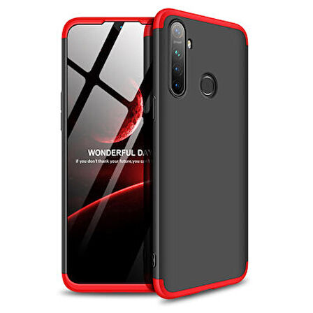 Realme 5 Kılıf 360 Tam Koruma Ön Ve Arka Sert Mika Kapak Ays