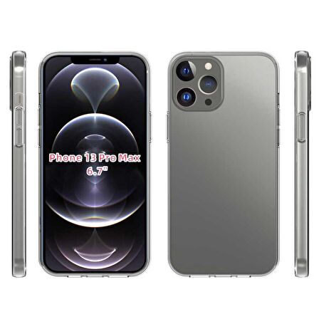 Apple iPhone 13 Pro Max Uyumlu Kılıf Süper Silikon Ultra İnce Kapak