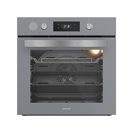 Silverline Gri Cam Ankastre Set BO65P4S01-CS5700E6S01-3481 Flam Gri (Buhar ve Airfryer Özellikli Fırın)
