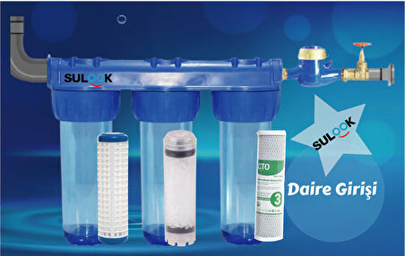 Daire Giriş Filtresi 3lü Tam Set 3/4 Giriş Çıkışlı 