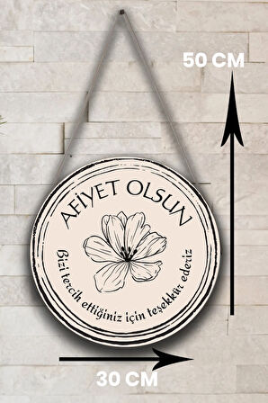 Afiyet Olsun Yazılı Restoran, Cafe, Pastane Duvar, Kapı, Tek Taraflı Askılı Pano Karşılama Tabelası