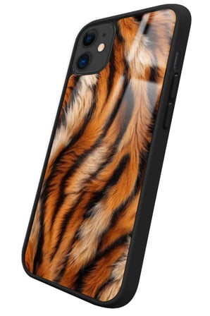 Apple iPhone 11 Uyumlu Sarı Leopar Tasarımlı Parlak Silikon Kılıf