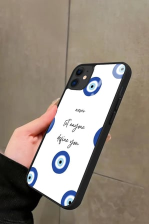 Apple iPhone 11 Uyumlu Motivasyonlu Nazar Boncuğu Tasarımlı Parlak Silikon Kılıf